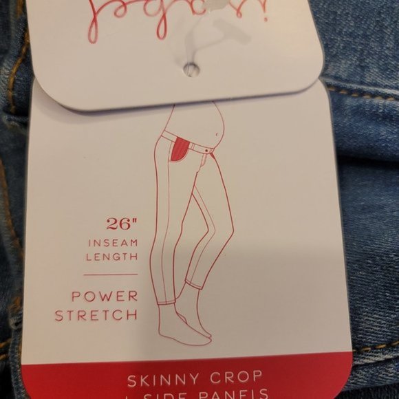 Isabel Maternity Women's Blue Side Panel Skinny Crop Maternity Jeans - Picture 8 of 8